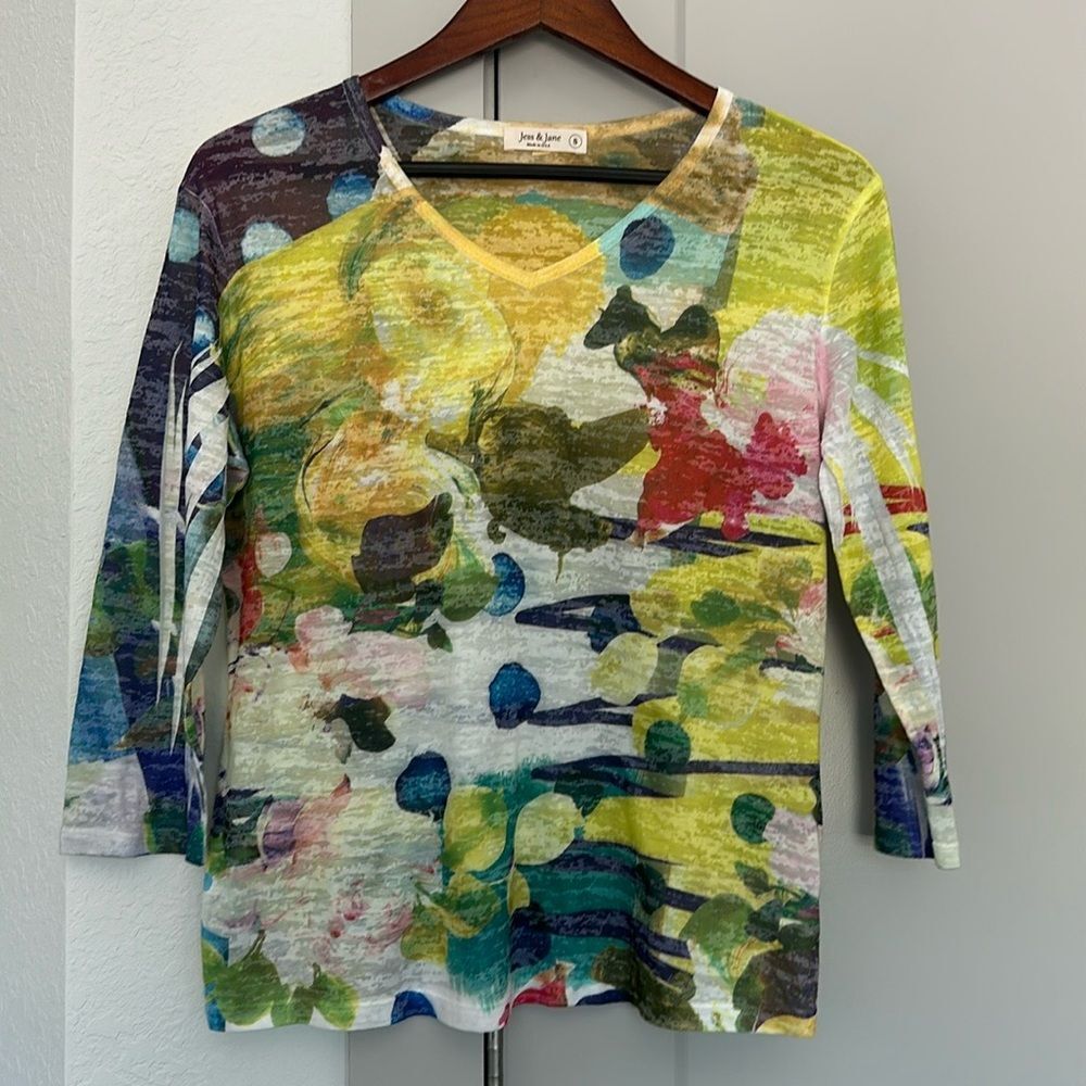 JESS AND JANE SUMMER DREAM TUNIC TOP WOMENS SMALL